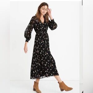 Georgette Smocked Midi Dress in Backyard Blooms